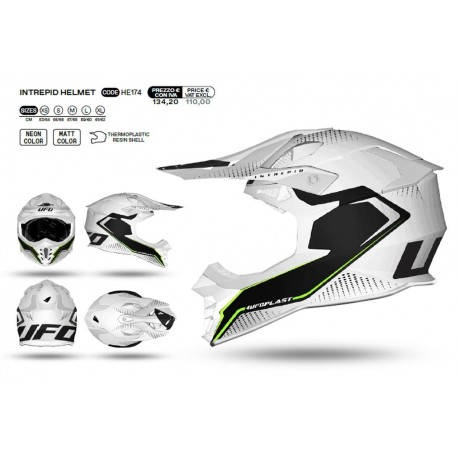 Kask offroad UFO Intrepid Biało Czarny