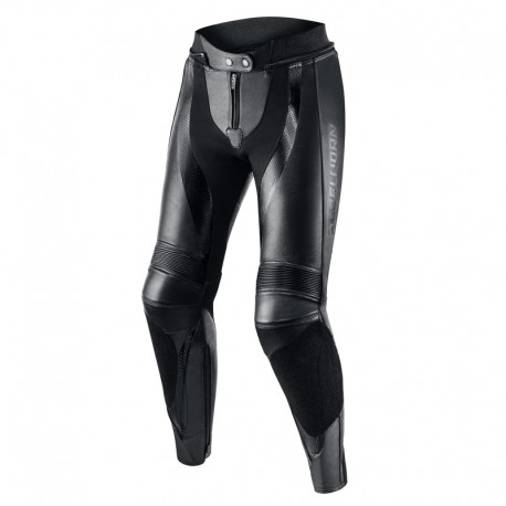 Spodnie damskie skórzane REBELHORN REBEL LADY Black/Fluo Red/White