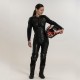 Spodnie damskie skórzane REBELHORN REBEL LADY Black/Fluo Red/White