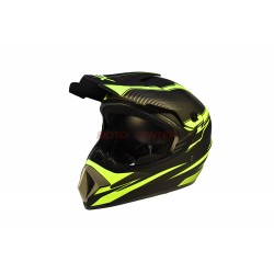 Kask offroad MPX WL-905 CE Czarny Matt Seledyn