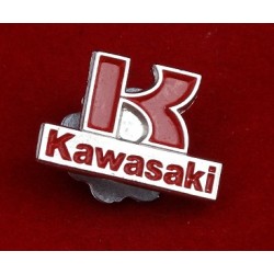 Znaczek blacha ozdoba przykręcana metalowa Kawasaki I logo napis