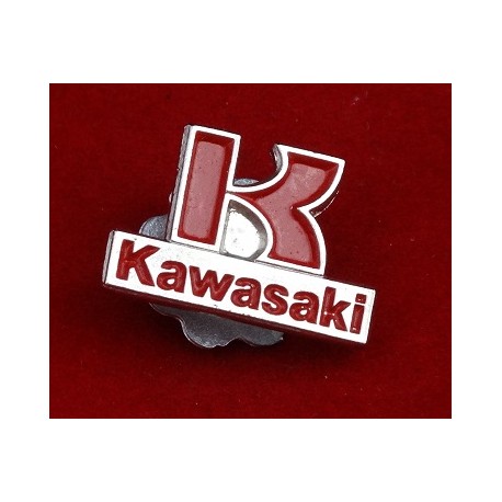 Znaczek blacha ozdoba przykręcana metalowa Kawasaki I logo napis